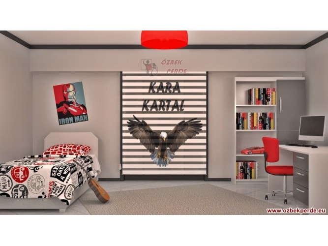 Kara Kartal Zebra Perdesi